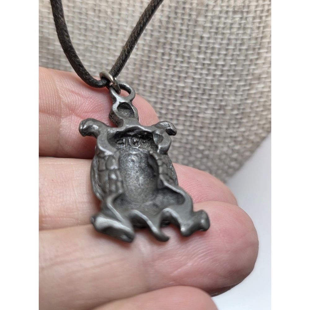 Pewter Sea Turtle Pendant Necklace Adjustable Brown Cord USA Made Beach Jewelry - Picture 7 of 13